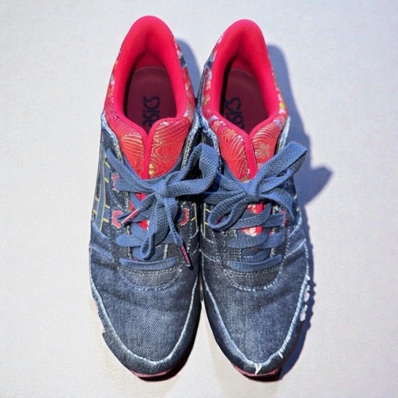 ASICS Gel Lyte III Japanese Denim Kimono H5L2N-5050 Navy Red Size 10 Men's Used - Picture 4 of 8